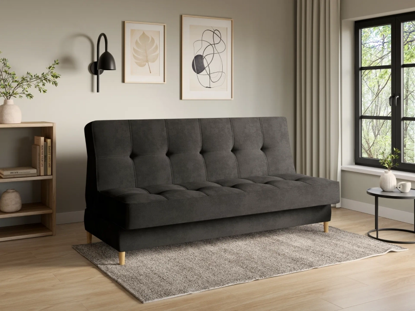 Wersalka z funkcją spania sofa Nadia w tkaninie welur, boucle lub sztruks