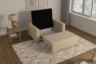 Sofa rozkładana amerykanka 2-osobowa boucle beżowa Luna 2 Lambi