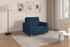 Granatowa sofa amerykanka 1-osobowa rozkładana z pojemnikiem Luna 1 Poso