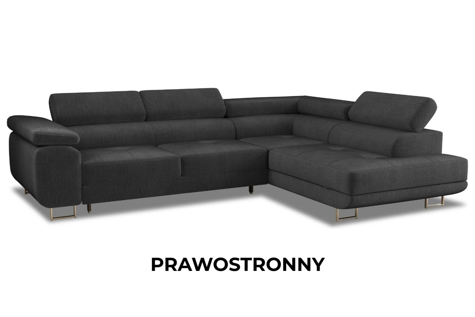 Duży narożnik Rio Monolith z regulowanymi zagłówkami prawostronny