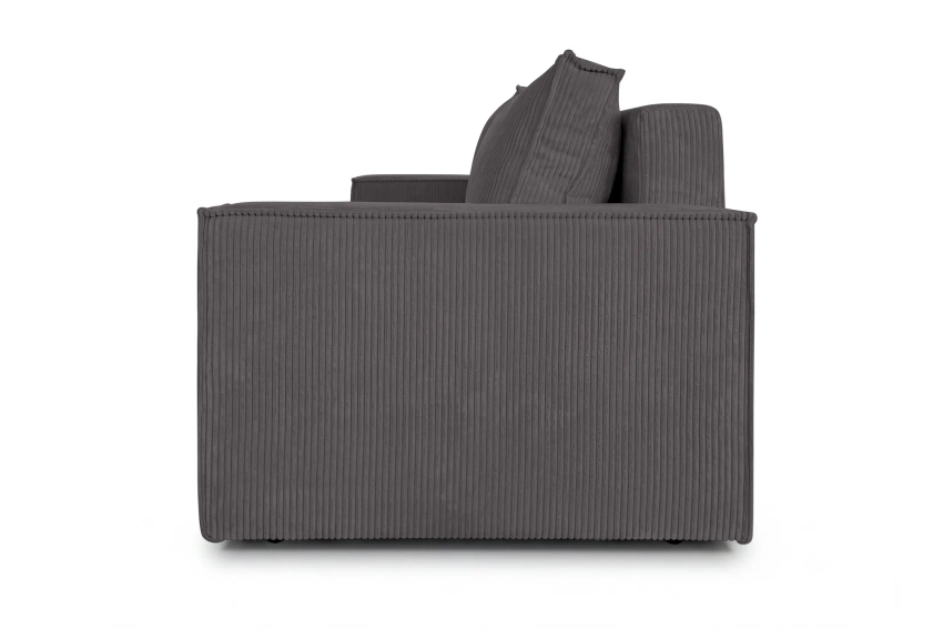 Sofa sztruksowa z funkcją spania szara kanapa rodzinna do salonu Como Poso