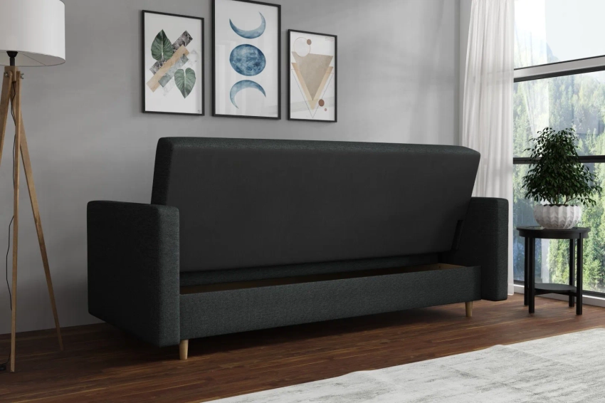 Wersalka z bokami rozkładana sofa Nadia z funkcją spania w wytrzymałej tkaninie Inari