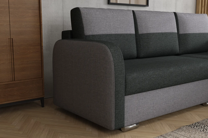Narożnik Tores sofa rozkładana z funkcją spania w wytrzymałej tkaninie Inari