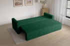 Kanapa sofa z funkcją spania welurowa Bergamo butelkowa zieleń Monolith