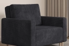 Ciemnoszara sofa amerykanka 1-osobowa rozkładana do spania Luna 1 Poso