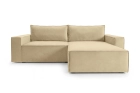 Narożnik welurowy beżowy plamoodporny rozkładany do salonu Como Monolith