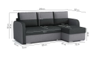 Narożnik Tores sofa rozkładana z funkcją spania w wytrzymałej tkaninie Inari