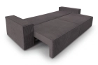 Sofa sztruksowa z funkcją spania szara kanapa rodzinna do salonu Como Poso